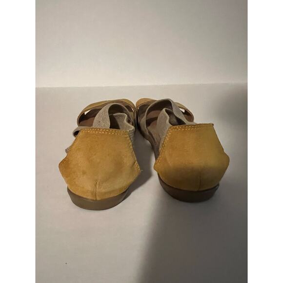 BioNatura Women's Leather Elastic Straps Crossed On Sandals Yellow/Beige Size 39 - Picture 6 of 10